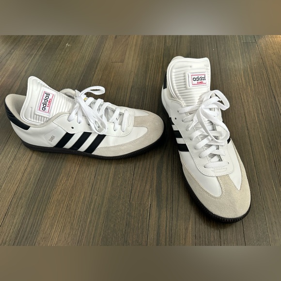 Adidas Samba MENS Size 13 Indoor Aoccer Shoes White and Black Trainers - Picture 2 of 7